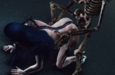 Skeleton Man Fuck Latex Transparent Zipper Catsuit Girl