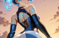 Jolie femme en combinaison moulante par IA