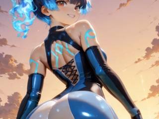 Jolie femme en combinaison moulante par IA
