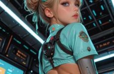 Cybrina : Une blonde sexy dans l'espace par IA